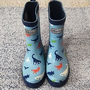 Hatley Kids Dinosaur Print Rain Boots - Blue and Multicolor